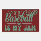 野球は私のジャムタイポグラフィおもしろいー野球だ 長方形シール (正面)