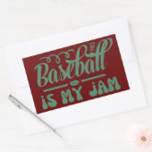 野球は私のジャムタイポグラフィおもしろいー野球だ 長方形シール (封筒)