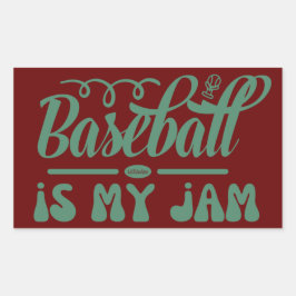 野球は私のジャムタイポグラフィおもしろいー野球だ 長方形シール