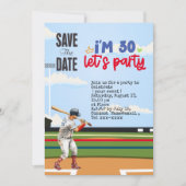 野球は30歳の誕生日パーティーを保存 招待状 (正面)