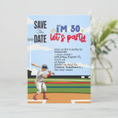 野球は30歳の誕生日パーティーを保存 招待状 (スタンド正面)