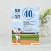野球は40歳の誕生日パーティーを保存 招待状 (スタンド正面)