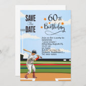 野球は60th誕生日パーティーを除く 招待状 (正面/裏面)