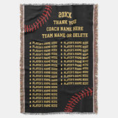 野球またはソフトボールのコーチのギフトのアイディア、すべてのプレーヤー スローブランケット (正面縦)