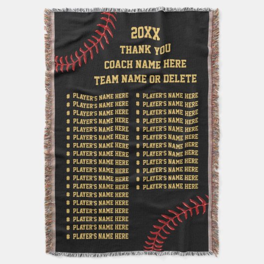 野球またはソフトボールのコーチのギフトのアイディア、すべてのプレーヤー スローブランケット (正面縦)