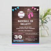 野球またはバレエ性別の表示パーティー 招待状 (スタンド正面)