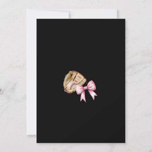 野球またはボウズ少年または女の子の性別を表示パーティー 招待状 (裏面)