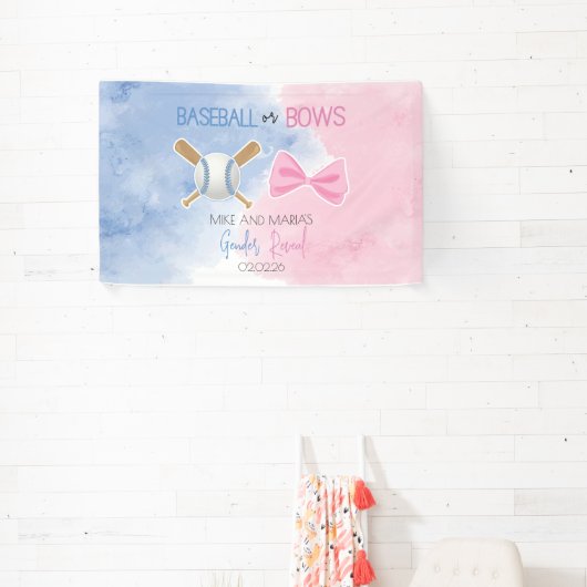 野球または弓のジェンダーが明らかにする 横断幕 (インサイチュ)