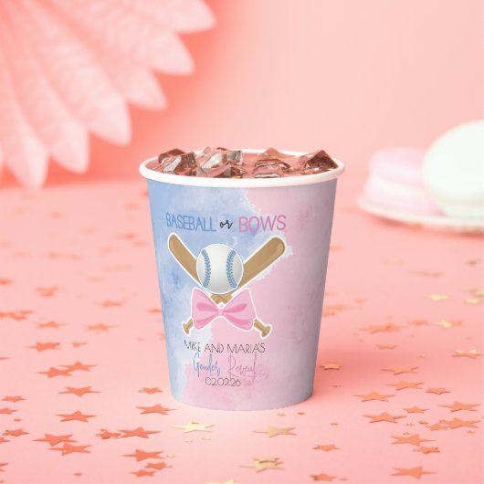 野球または弓のジェンダーが明らかにする 紙コップ (インサイチュ)