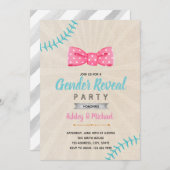 野球または弓のジェンダーリビールの招待 招待状 (正面/裏面)