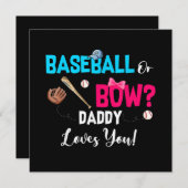 野球または弓ジェンダーがパパの愛するパーティーを明らかにする 招待状 (正面/裏面)