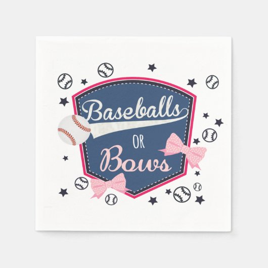 野球または弓ジェンダーの明かす スタンダードカクテルナプキン (正面)