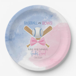 野球または弓ジェンダー明らかにする紙プレート ペーパープレート