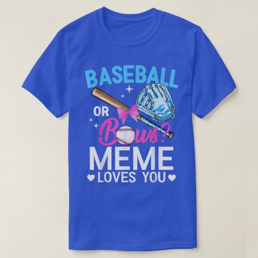 野球または弓ミームが愛する女性がピンクを明かす Tシャツ (デザイン正面)