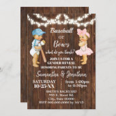 野球または弓素朴国の性別の表示 招待状 (正面/裏面)