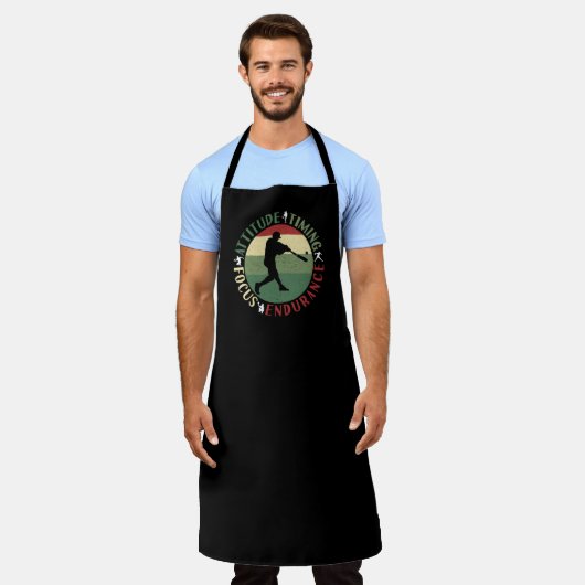 野球やる気を起こさせるチームの価値観 エプロン (着用した状態)