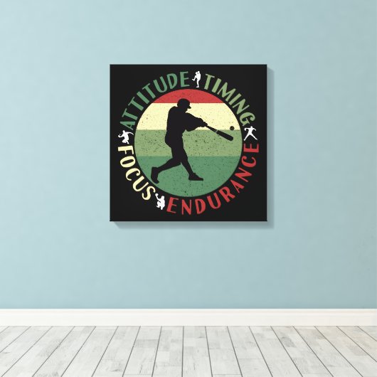 野球やる気を起こさせるチームの価値観 キャンバスプリント (インサイチュ (ウッドフロア))