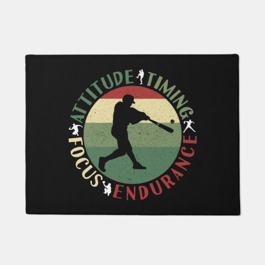 野球やる気を起こさせるチームの価値観 ドアマット (正面)