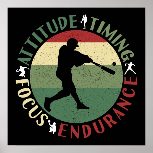 野球やる気を起こさせるチームの価値観 ポスター (正面)