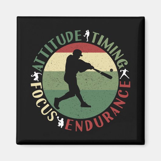 野球やる気を起こさせるチームの価値観 マグネット (正面)