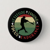 野球やる気を起こさせるチームの価値観 缶バッジ (正面)