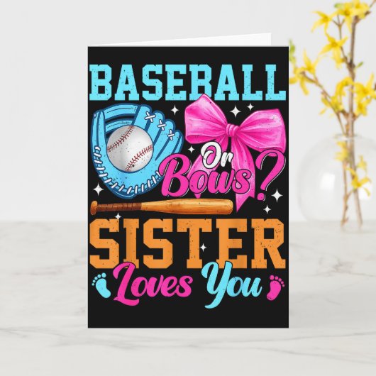 野球や弓あなたの妹はあなたを愛するジェンダーの愛 カード (黄色い花)