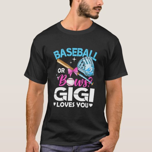 野球や弓ギギ愛するジェンダーがピンクを明かす Tシャツ (正面)