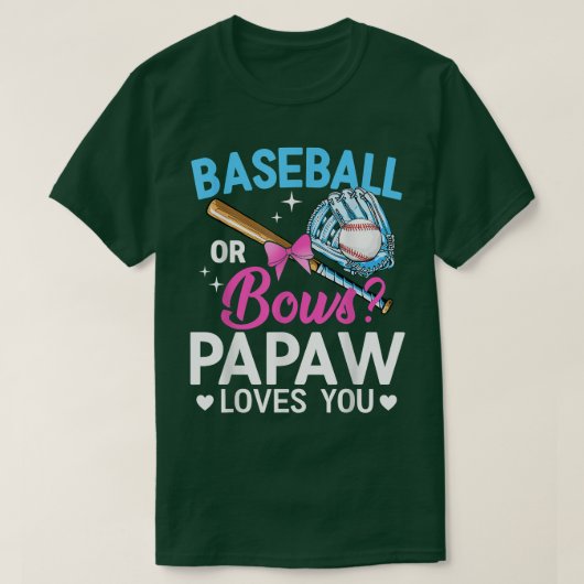 野球や弓パポー愛する性別を明かす Tシャツ (デザイン正面)