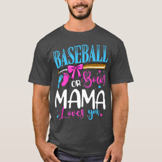 野球や弓ママ愛するピンクやブルージェンデ Tシャツ