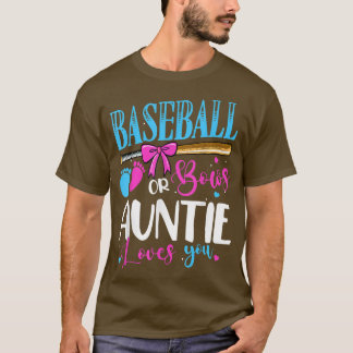 野球や弓Auntieあなたを愛するピンクまたはブルーゲン Tシャツ