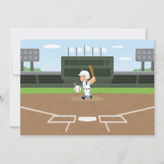 野球よくはしゃぐの赤ちゃんシャワー 招待状 (裏面)