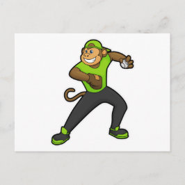 野球をするサルとバット ポストカード