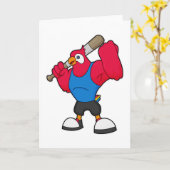 野球をするパラオ、野球バットあり カード (黄色い花)