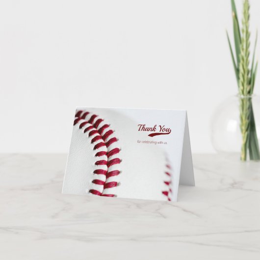 野球をテーマにしたウェディング サンキューカード (正面)