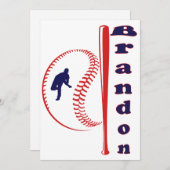 野球をテーマにしたオールスター スポーツ 招待状 (正面/裏面)