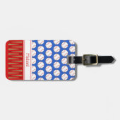 野球をテーマにしたパターン名前をカスタムする ラゲッジタグ (正面横)