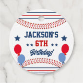 野球をテーマにしたパーソナライズされたラウンドメッセージカード フェイバータグ (裏面)