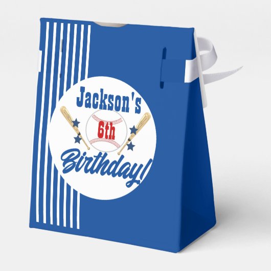 野球をテーマにしたパーソナライズされた誕生日の愛用ボックス フェイバーボックス (裏面サイド)