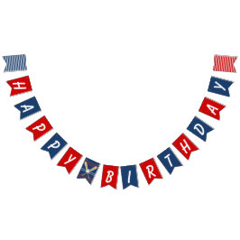 野球をテーマにしたパーソナライズされた誕生日 バンティングフラッグ