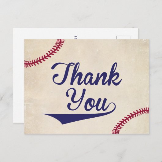 野球をテーマにしたベビーシャワーのお礼のポストカード ポストカード (正面/裏面)