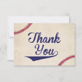 野球をテーマにしたベビーシャワーサンキューカードフラット サンキューカード (正面)