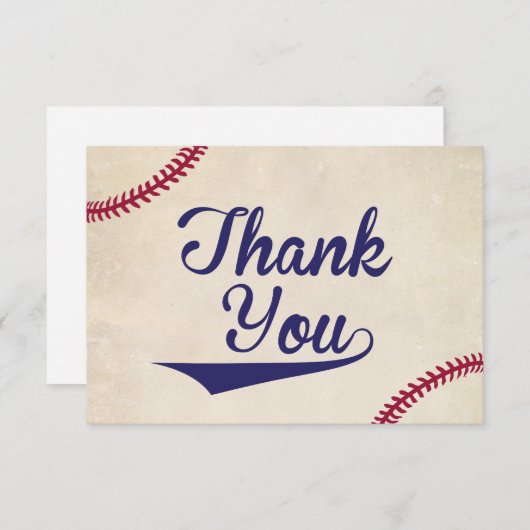 野球をテーマにしたベビーシャワーサンキューカードフラット サンキューカード (正面/裏面)