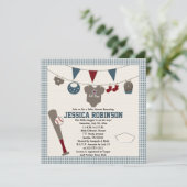 野球をテーマにしたベビーシャワー招待状 招待状 (スタンド正面)