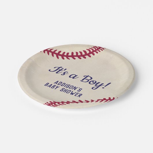 野球をテーマにしたベビーシャワー紙プレート ペーパープレート (アングル)