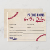 野球をテーマにしたベビー予測カード赤ちゃんシャワー インビテーションポストカード (正面/裏面)