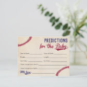 野球をテーマにしたベビー予測カード赤ちゃんシャワー インビテーションポストカード (スタンド正面)