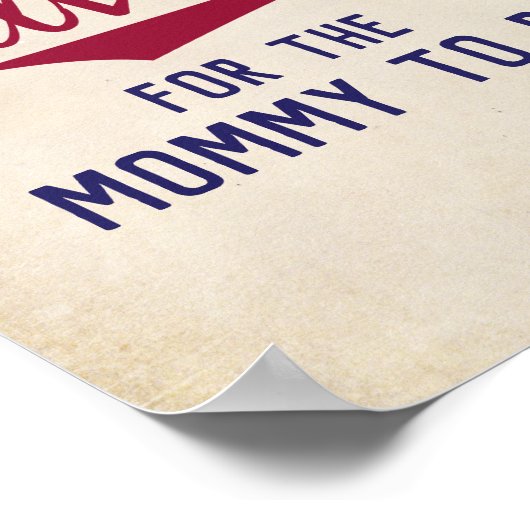 野球をテーマにしたママのサイン用ベビーシャワーアドバイス ポスター (角)