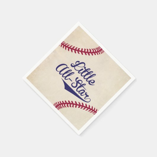 野球をテーマにした小さなオールスターの赤ちゃんシャワーナプキン スタンダードカクテルナプキン (角)