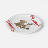 野球をテーマにした男の子の赤ちゃんシャワー ペーパープレート (アングル)