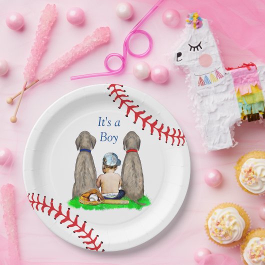 野球をテーマにした男の子の赤ちゃんシャワー ペーパープレート (パーティー)